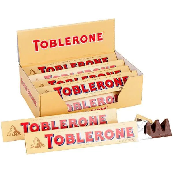 Toblerone Milk Chocolate Bars: 20-Piece Box