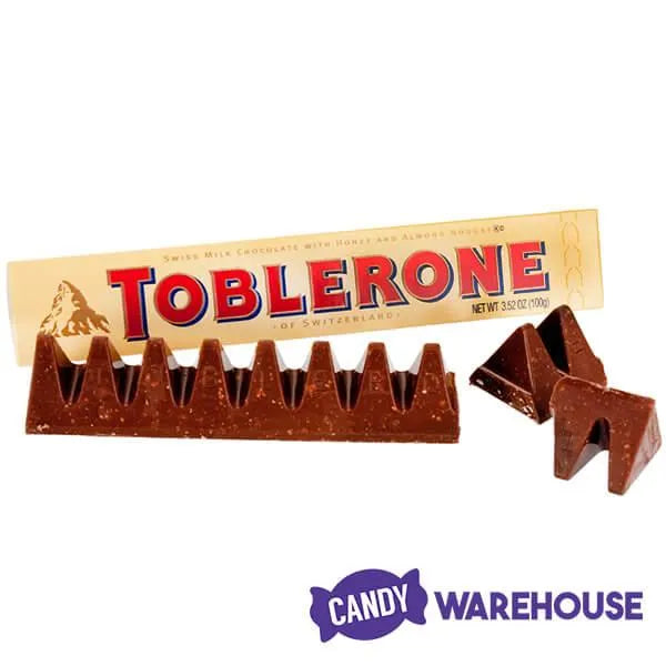 Toblerone Milk Chocolate Bars: 20-Piece Box