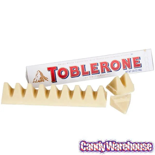 Toblerone White Chocolate Bars: 20-Piece Box