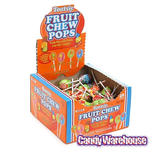 Tootsie Fruit Chew Pops: 48-Piece Box