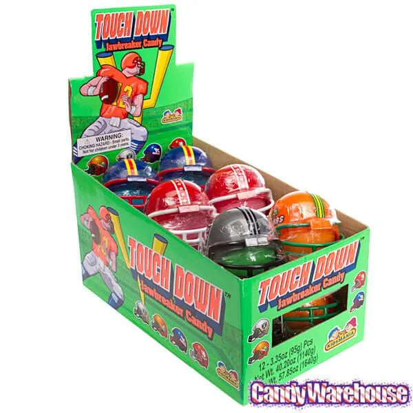 Touch Down Jawbreaker Football Helmet Candy Packs: 12-Piece Box