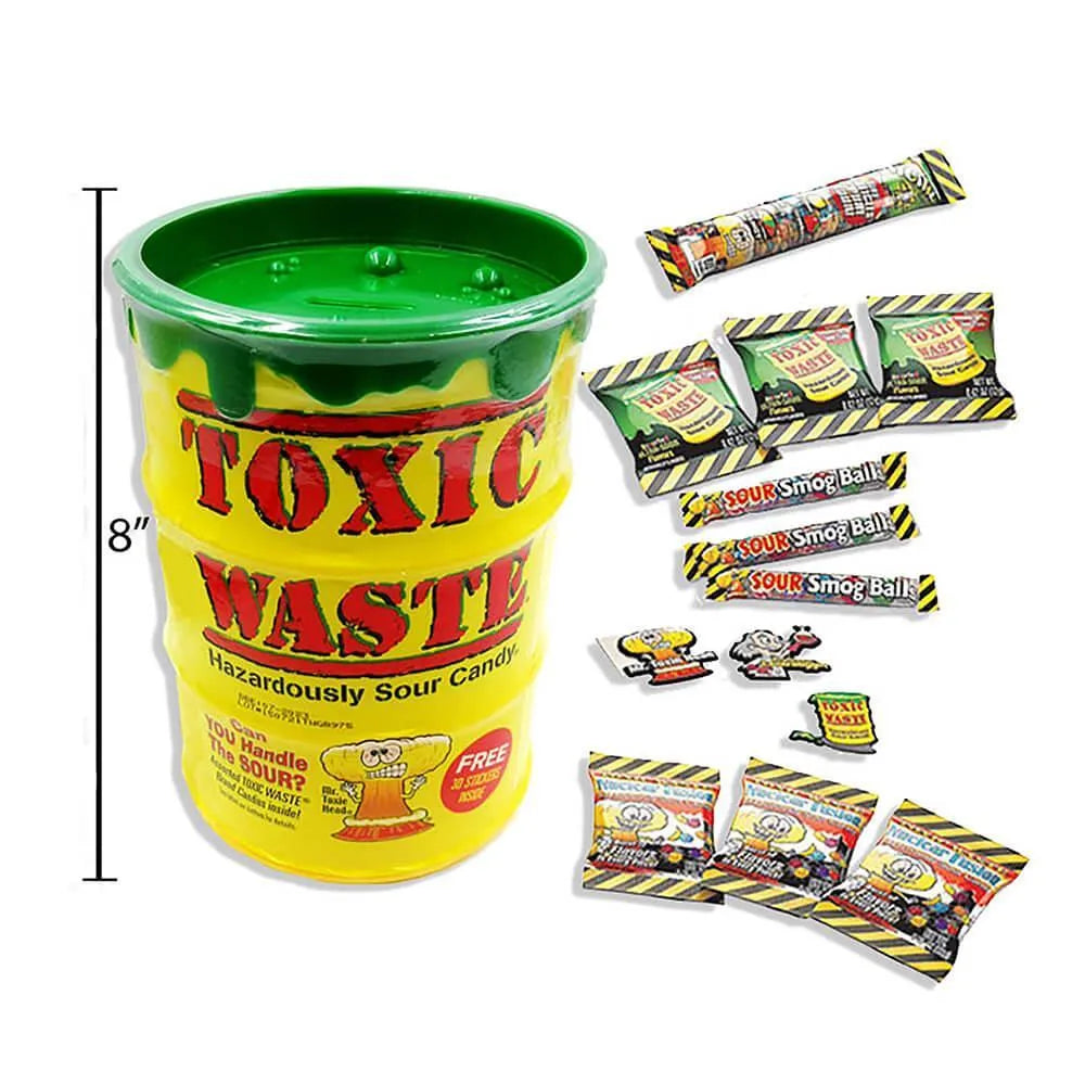 Toxic Waste Giant Candy Bank with Stickers: 6-Piece Case