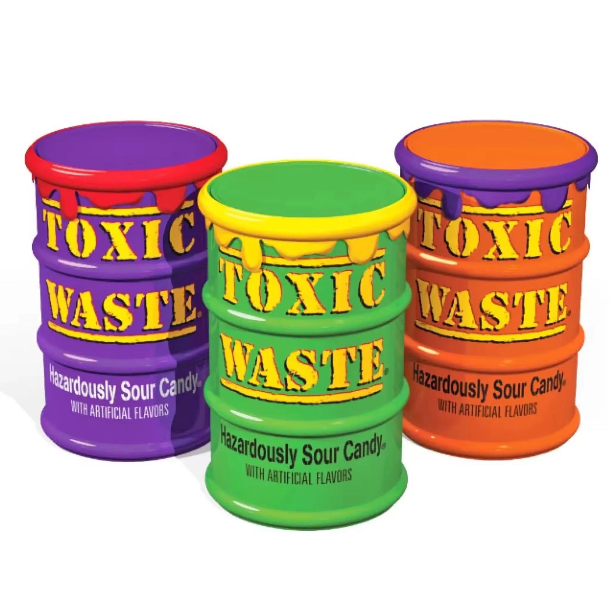 Toxic Waste Hazardously Sour Candy Drums Assorted Special Edition: 12-Piece Box