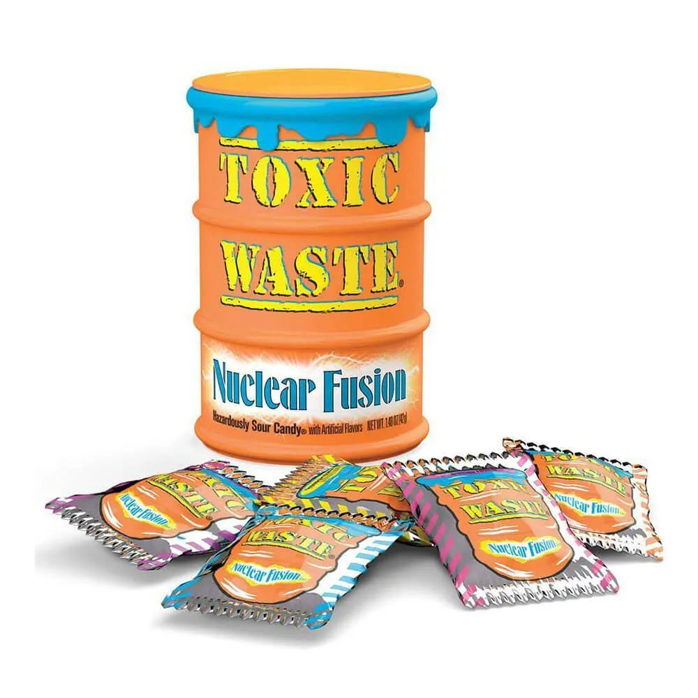 Toxic Waste Nuclear Fusion Sour Candy Drums: 12-Piece Box