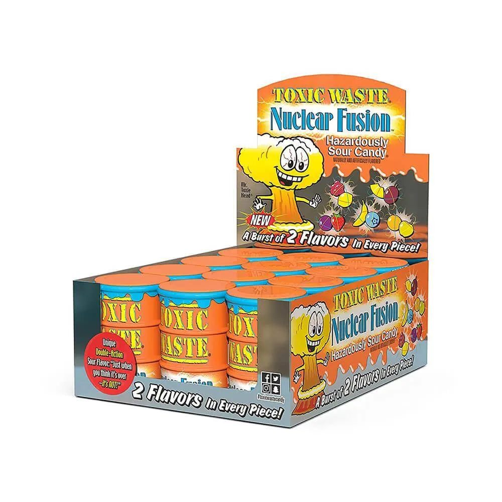 Toxic Waste Nuclear Fusion Sour Candy Drums: 12-Piece Box