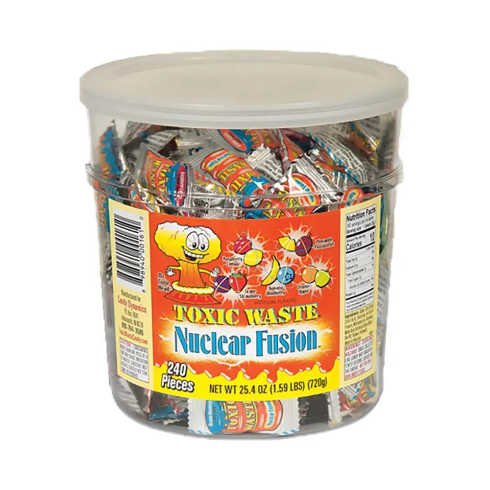 Toxic Waste Nuclear Fusion Sour Candy Packs: 240-Piece Tub