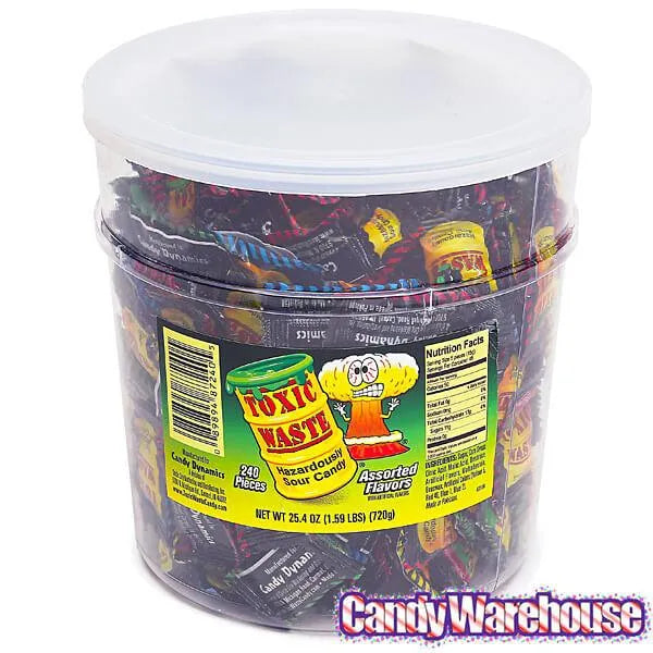 Toxic Waste Sour Candy Packs: 240-Piece Tub