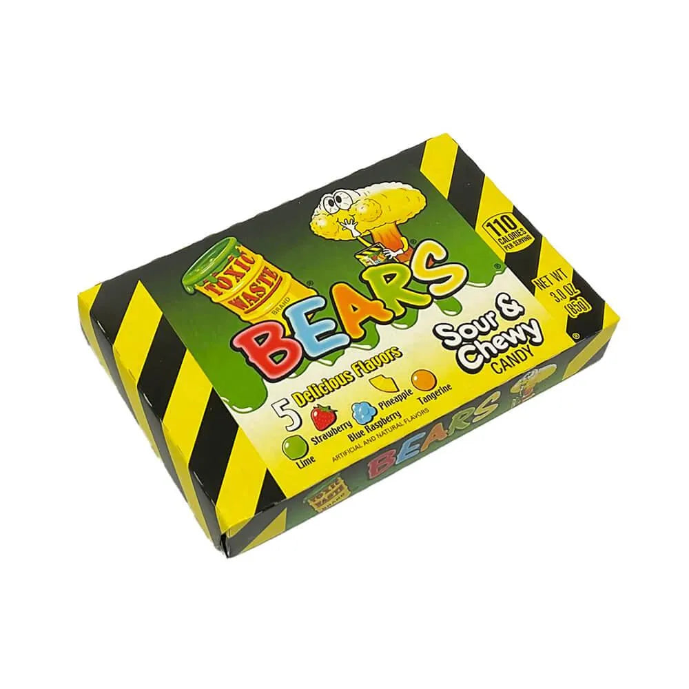 Toxic Waste Sour Gummy Bears Theater Packs: 12-Piece Box