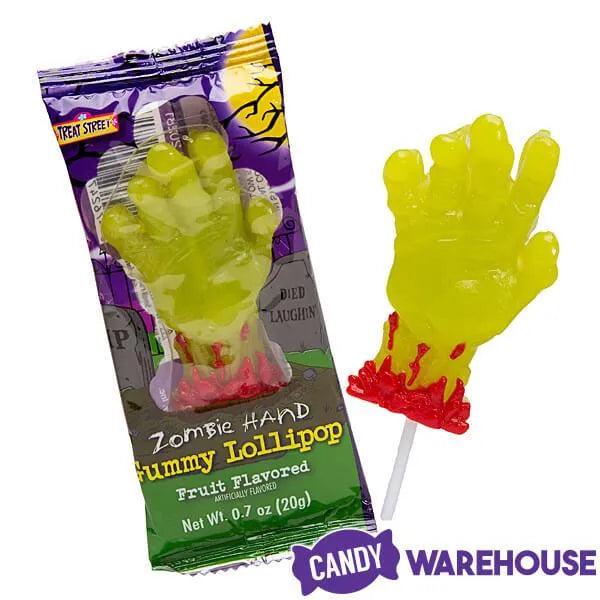 Treat Street Zombie Hand Gummy Lollipops: 12-Piece Box