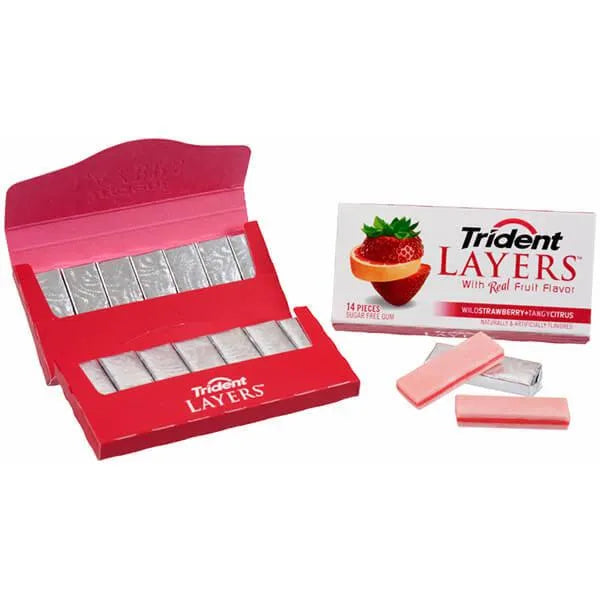 Trident Layers Gum Packs - Strawberry & Citrus: 12-Piece Box