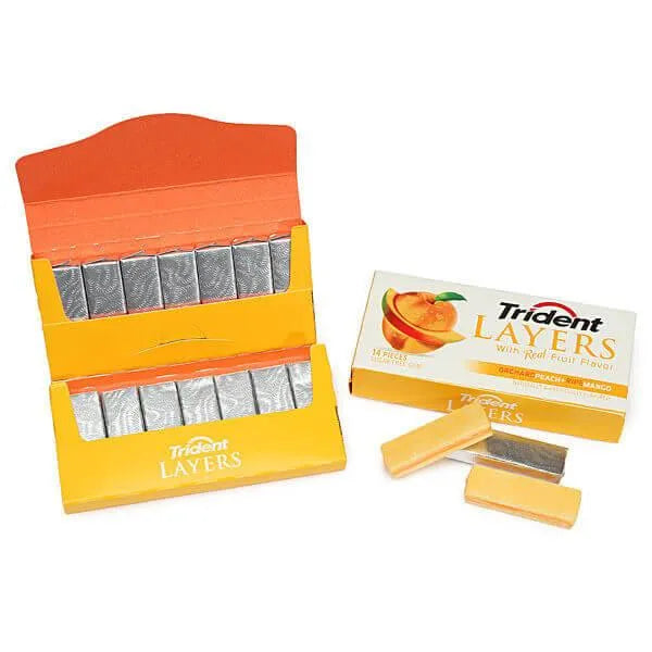 Trident Layers Sugar Free Gum Packs - Peach Mango: 12-Piece Box