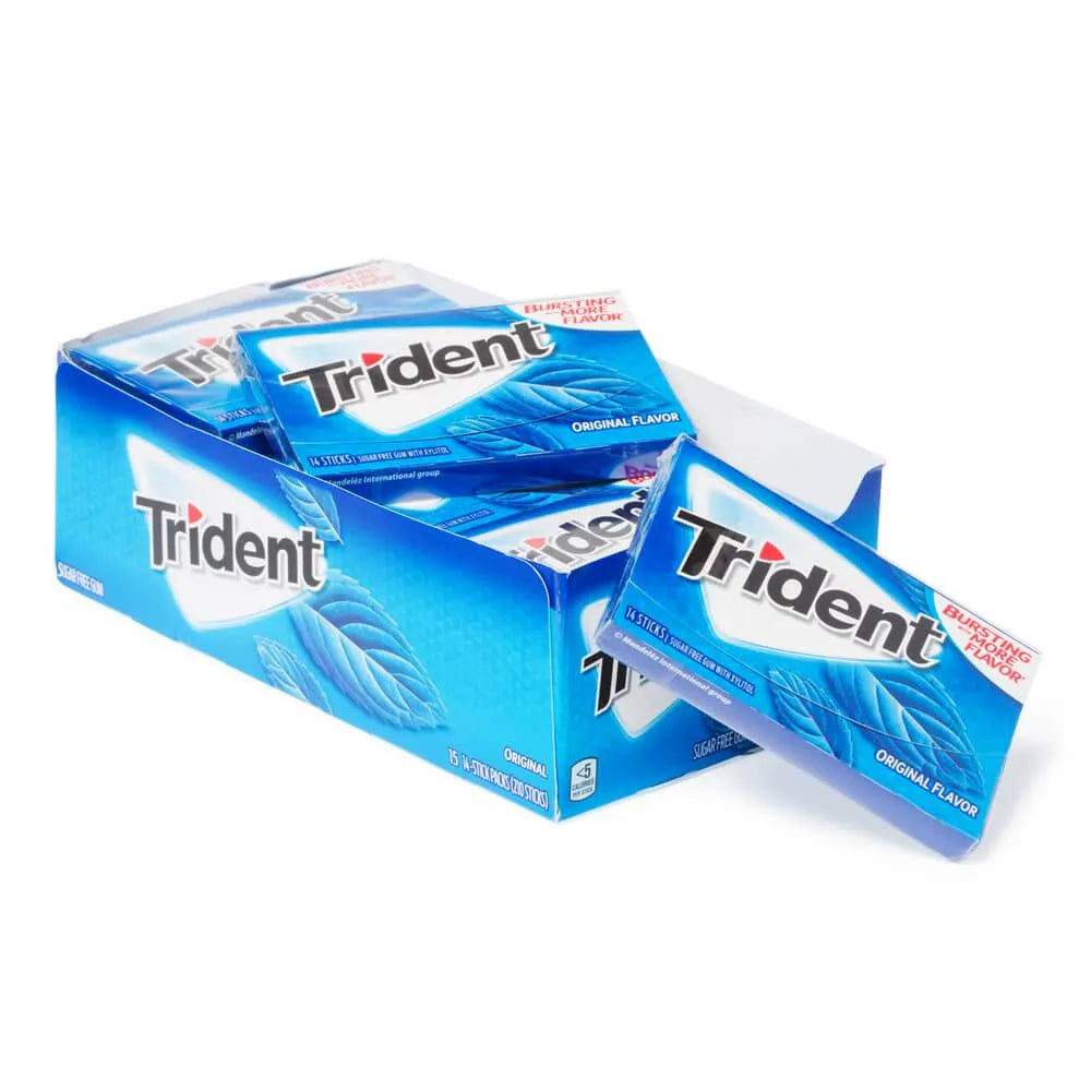 Trident Original Flavor Sugar Free Gum: 15-Piece Box