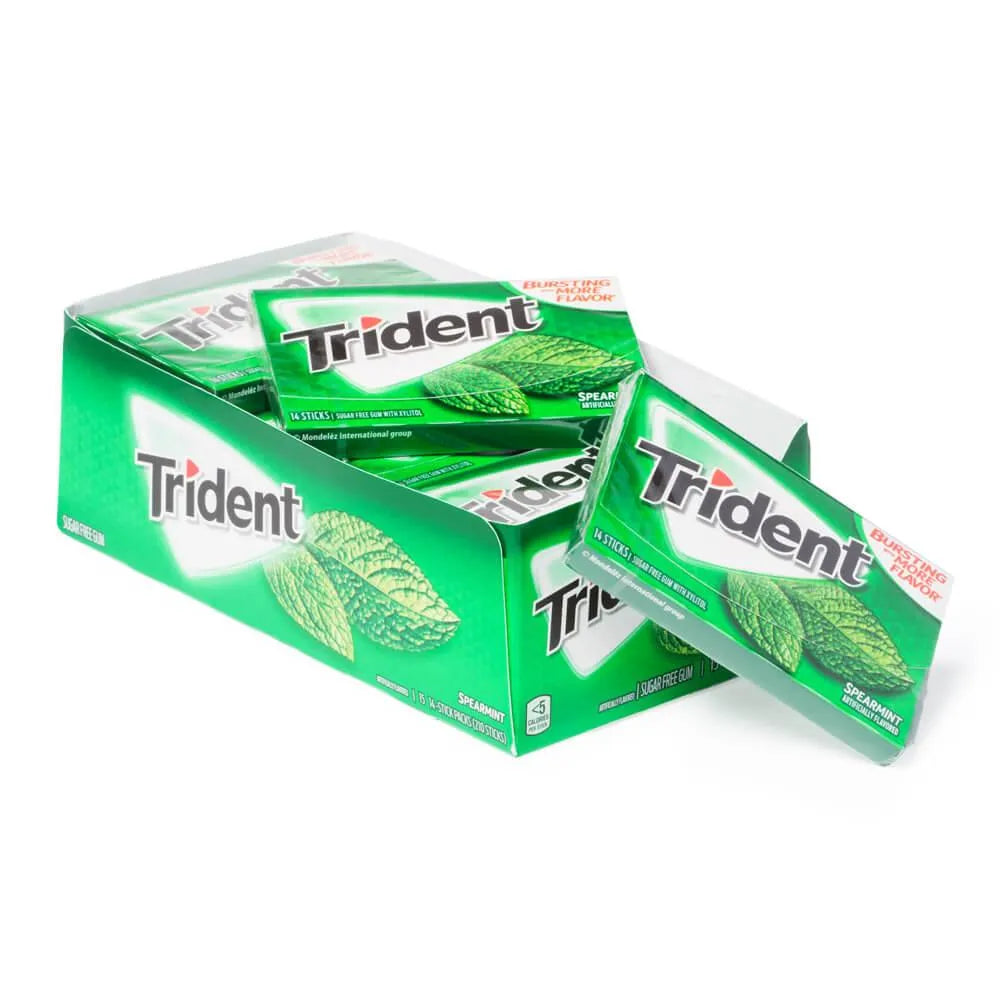 Trident Spearmint Sugar Free Gum: 15-Piece Box