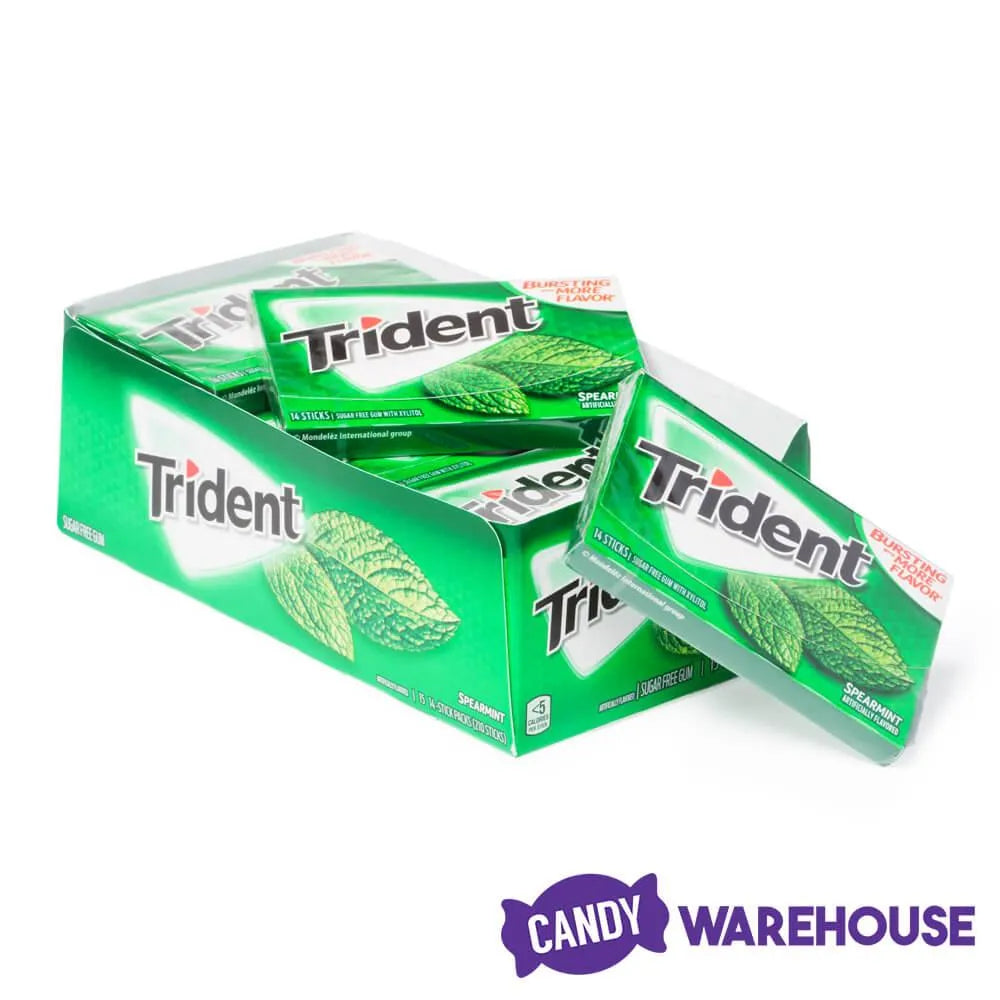 Trident Spearmint Sugar Free Gum: 15-Piece Box