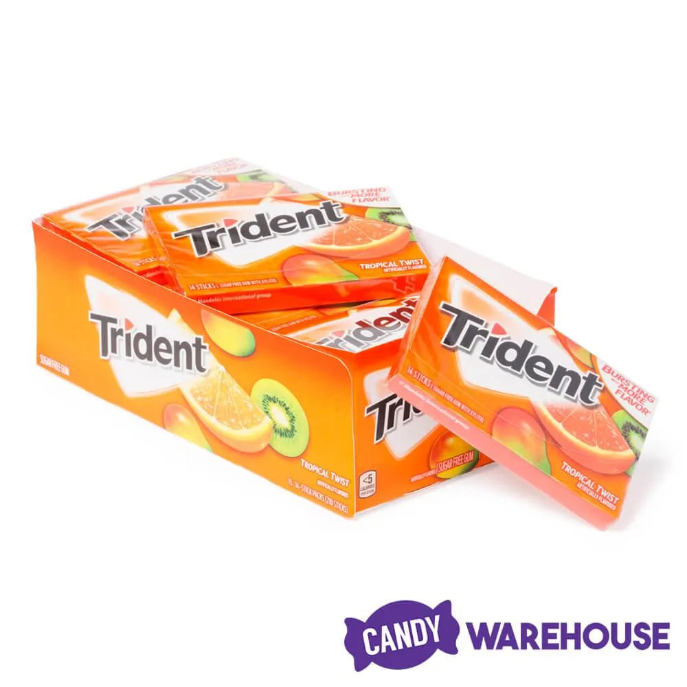 Trident Tropical Twist Sugar Free Gum: 15-Piece Box