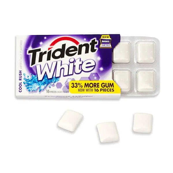 Trident White Cool Rush Sugar Free Gum Packs: 9-Piece Box