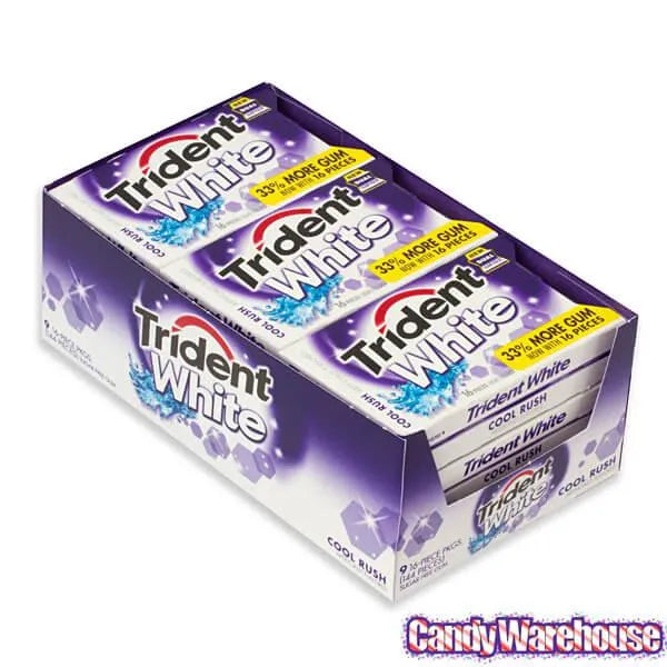 Trident White Cool Rush Sugar Free Gum Packs: 9-Piece Box