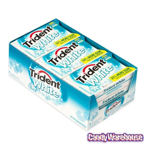 Trident White Wintergreen Sugar Free Gum Packs: 9-Piece Box