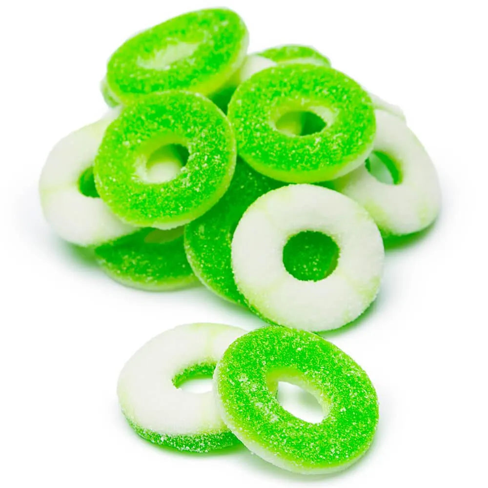 Trolli Apple O's Green Apple Gummy Rings Candy: 3LB Box