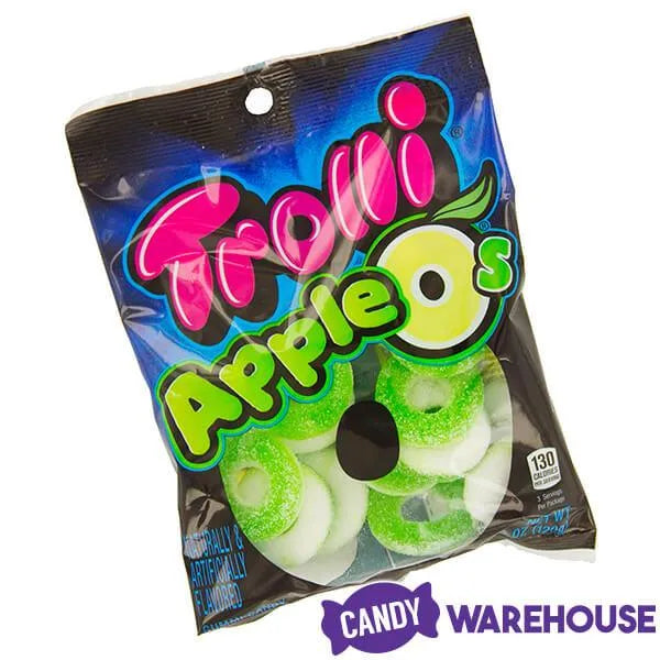 Trolli Apple O's Green Apple Gummy Rings Candy: 3LB Box