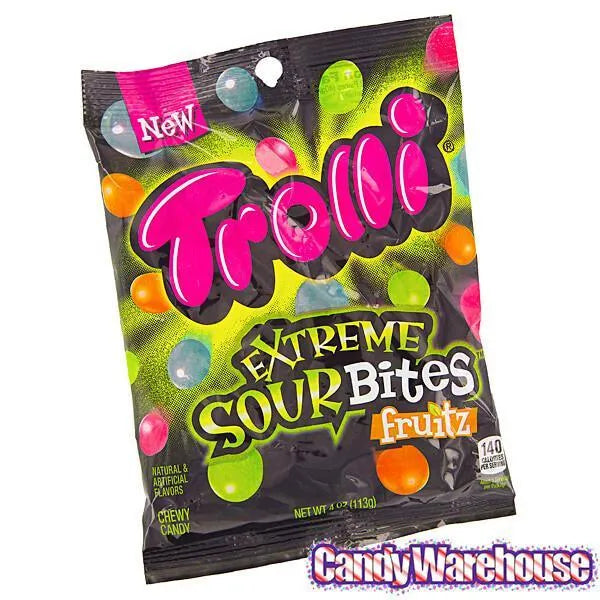 Trolli Fruitz Extreme Sour Bites Gummy Candy: 3LB Box