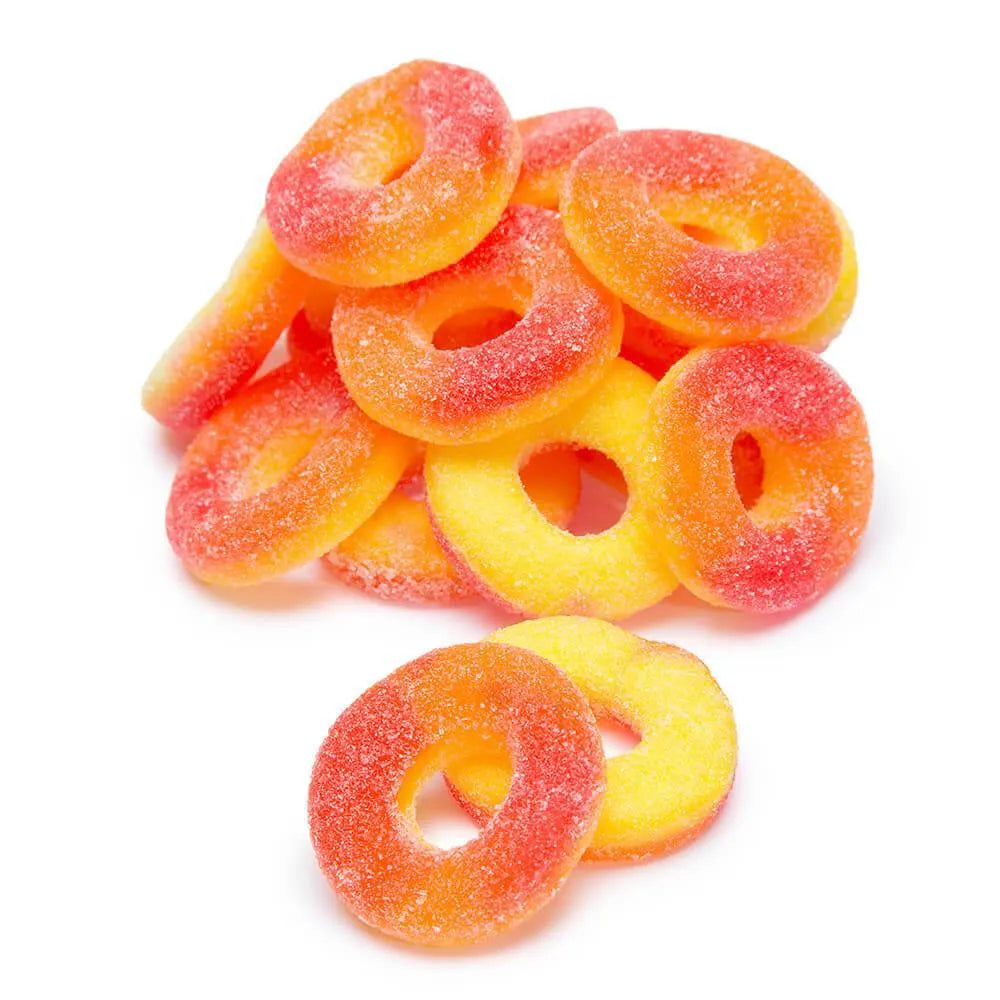 Trolli Peachie O's Peach Gummy Rings: 3LB Case