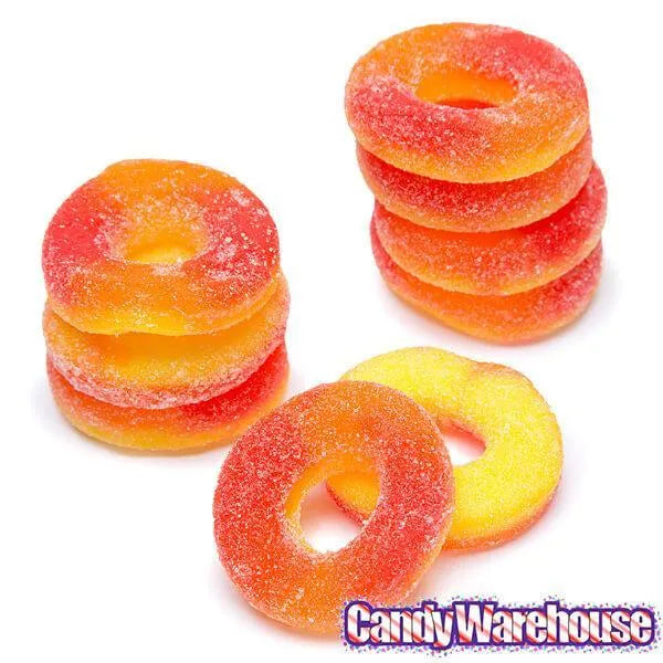 Trolli Peachie O's Peach Gummy Rings: 3LB Case