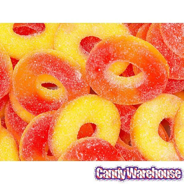 Trolli Peachie O's Peach Gummy Rings: 3LB Case