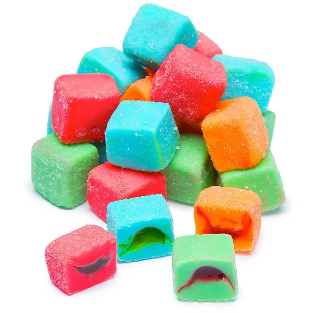 Trolli Sour Brite Blasts Gummy Juicy Exploding Candy Cubes: 3LB Box