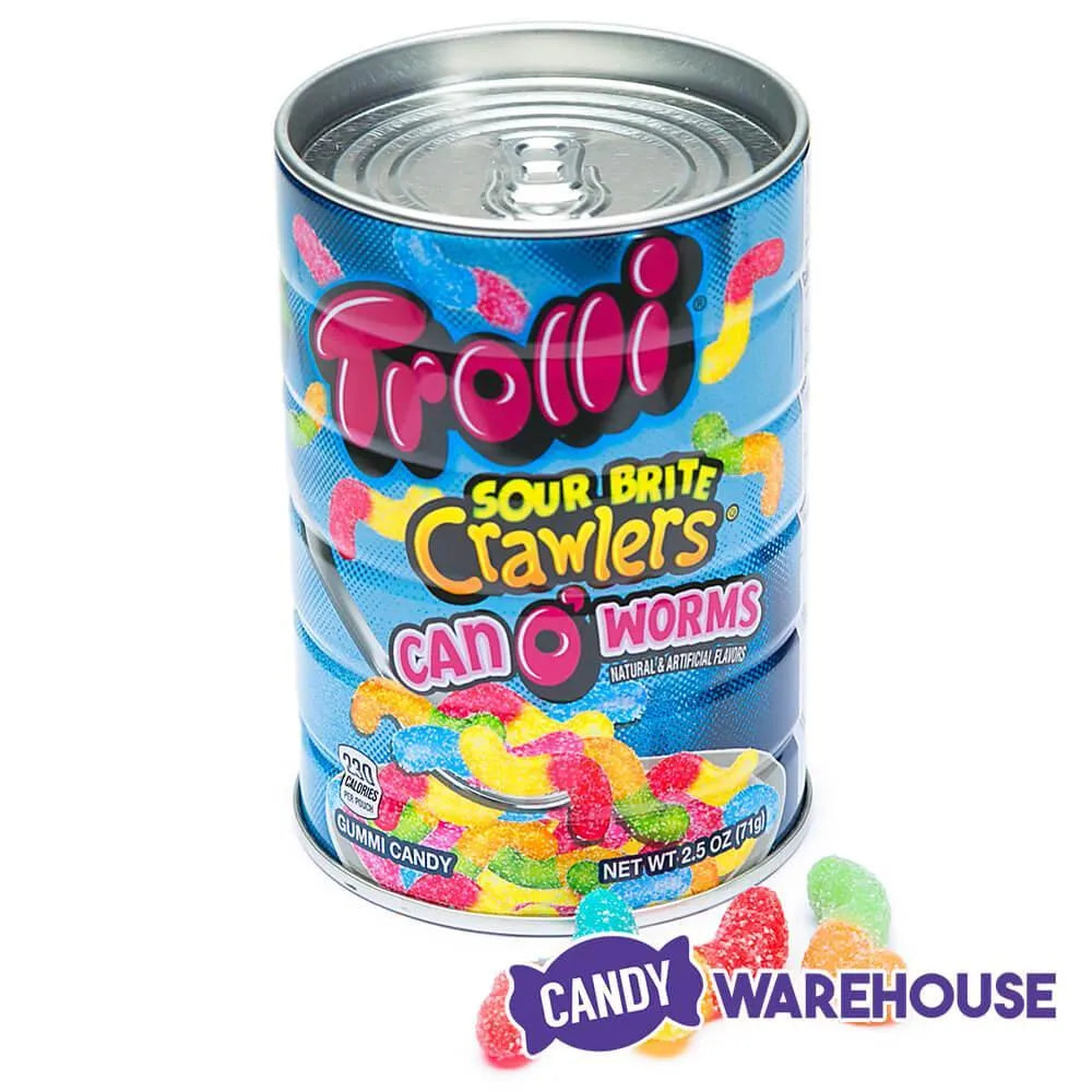 Trolli Sour Brite Crawlers Can O' Worms: 2.5-Ounce Can