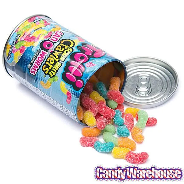 Trolli Sour Brite Crawlers Can O' Worms: 2.5-Ounce Can