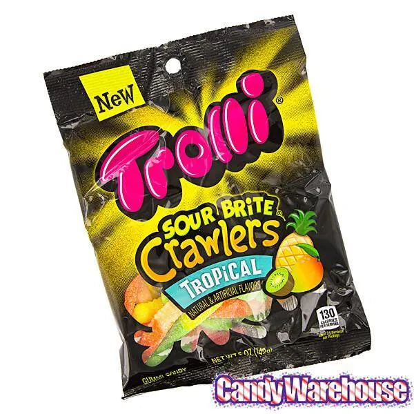 Trolli Sour Brite Crawlers Gummy Worms Candy - Tropical: 3.75LB Box