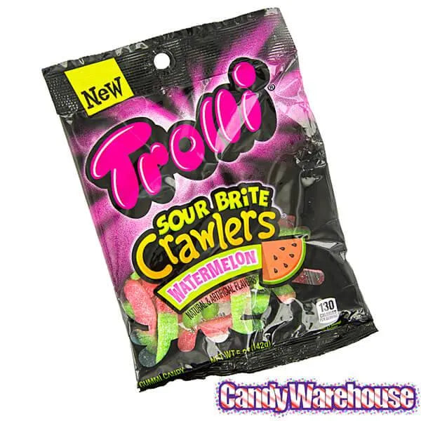 Trolli Sour Brite Crawlers Gummy Worms Candy - Watermelon: 3.75LB Box