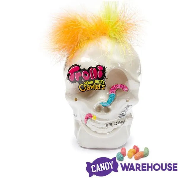 Trolli Sour Brite Crawlers Gummy Worms in Halloween Skull