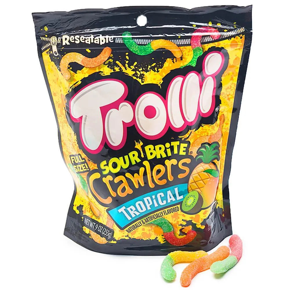 Trolli Sour Brite Crawlers Gummy Worms - Tropical: 9-Ounce Bag