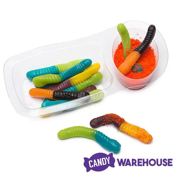 Trolli Sour Brite Dip'N Crawlers Gummy Worms Halloween Candy Packs: 12-Piece Box