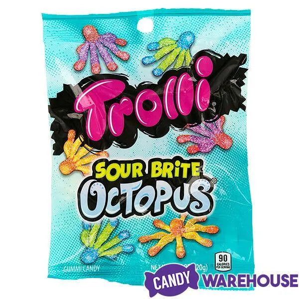 Trolli Sour Brite Gummy Octopus Candy: 3LB Box