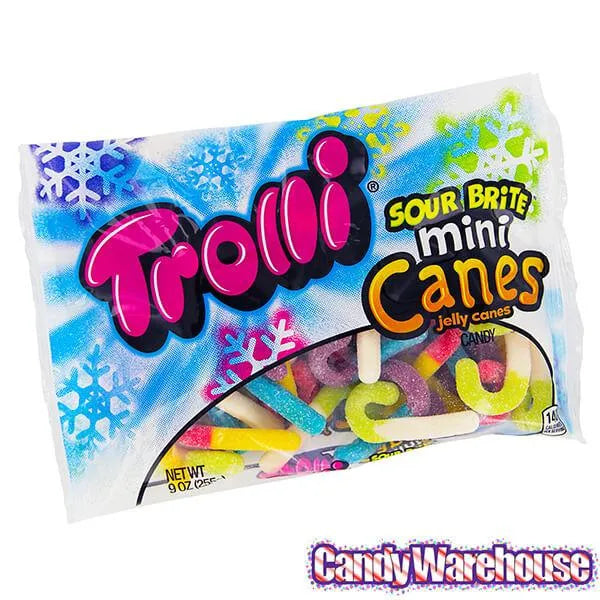 Trolli Sour Brite Mini Canes Jelly Candy Canes: 9-Ounce Bag