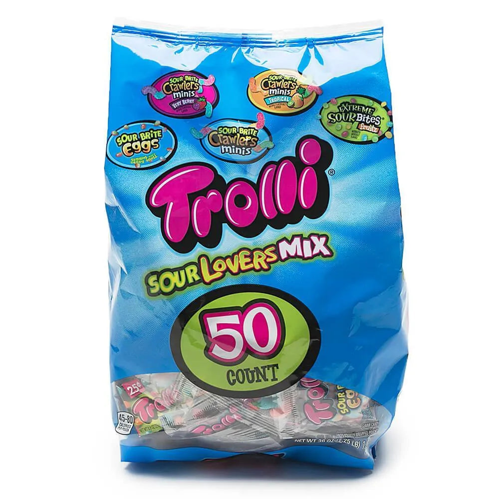 Trolli Sour Lovers Mix Gummy Candy Packs Assortment: 50-Piece Bag