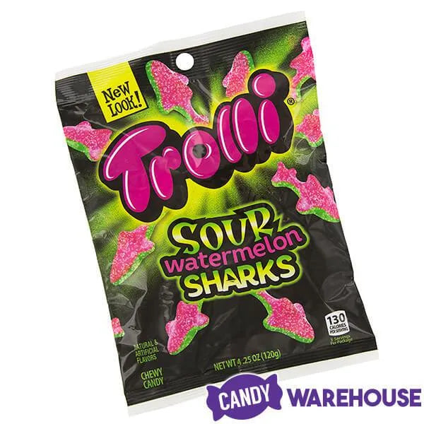 Trolli Sour Watermelon Gummy Sharks Candy: 3LB Box