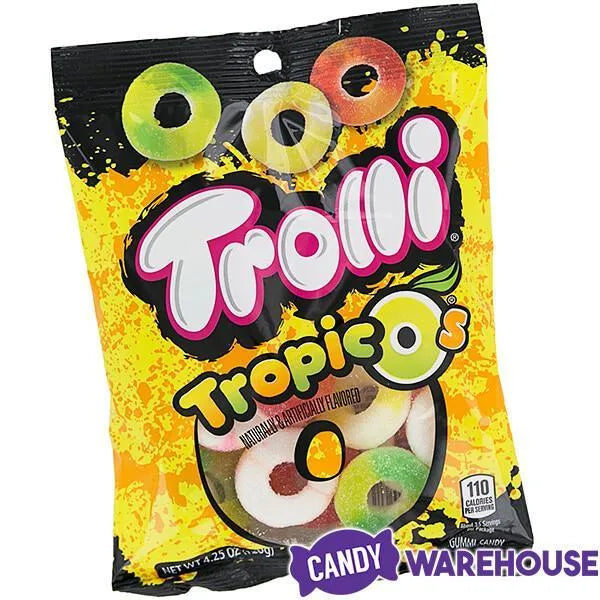 Trolli Tropic O's Assorted Gummy Rings Candy: 3LB Box