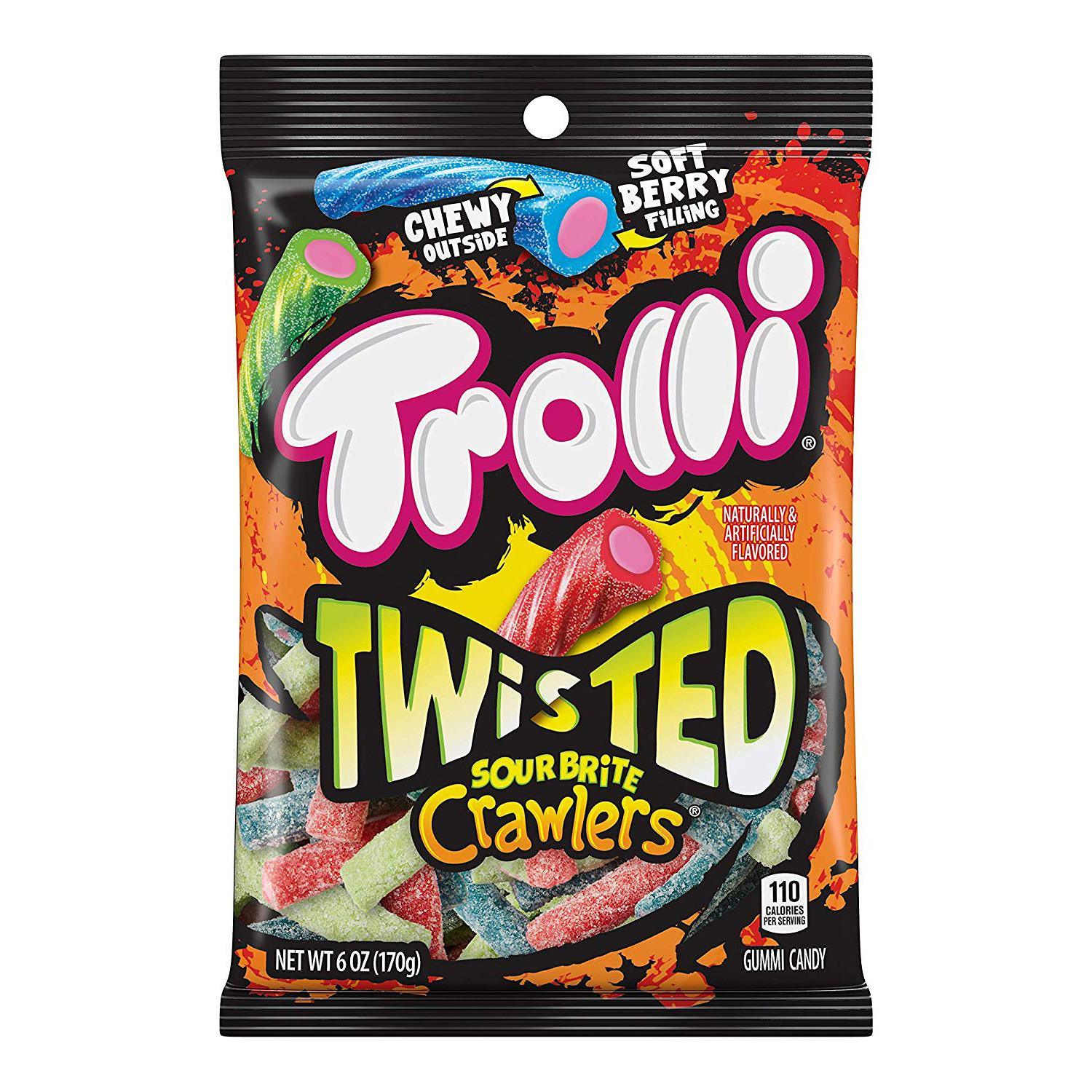 Trolli Twisted Sour Brite Crawlers Gummy Candy: 3LB Box