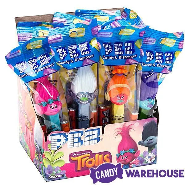 Trolls PEZ Candy Packs: 12-Piece Display