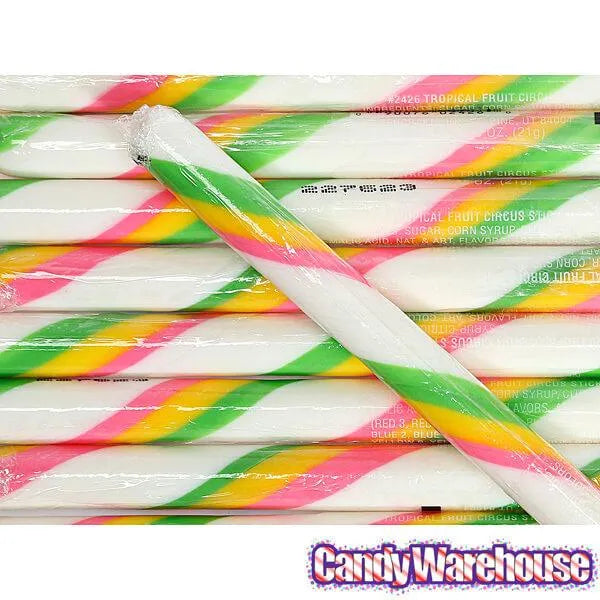 Tropical Fruit Hard Candy Sticks: 100-Piece Box