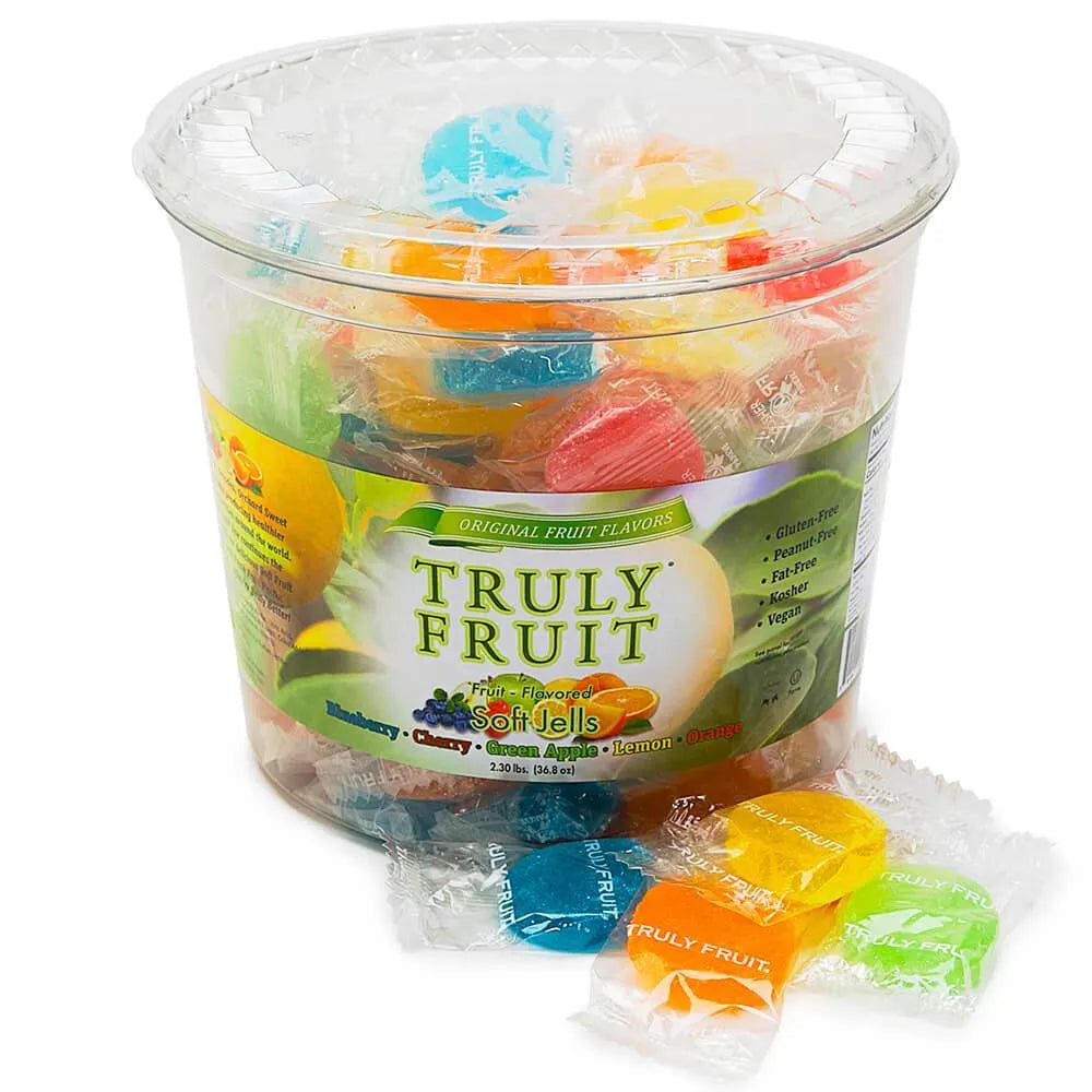 Truly Fruit Soft Jell Candy Discs: 100-Piece Tub