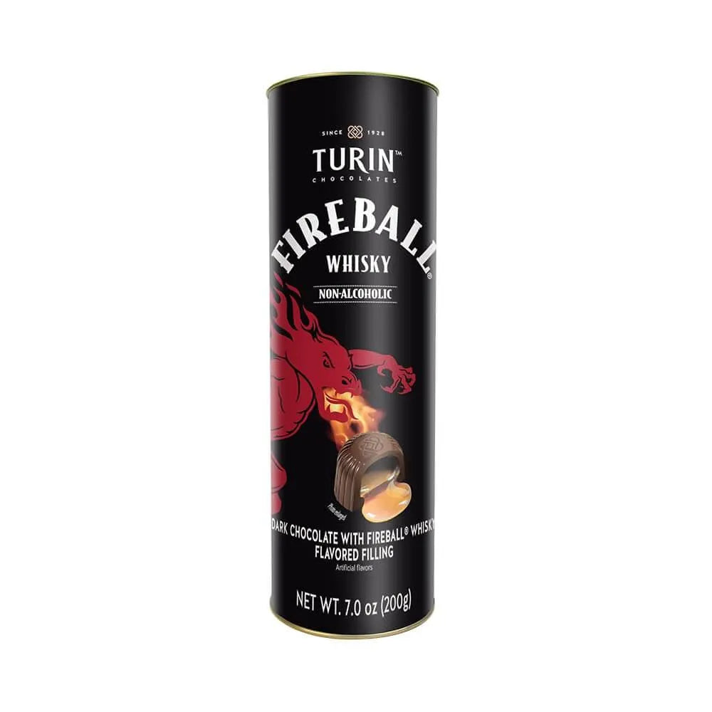 Turin Fireball Liquor Filled Chocolates Tubes: 12-Piece Case