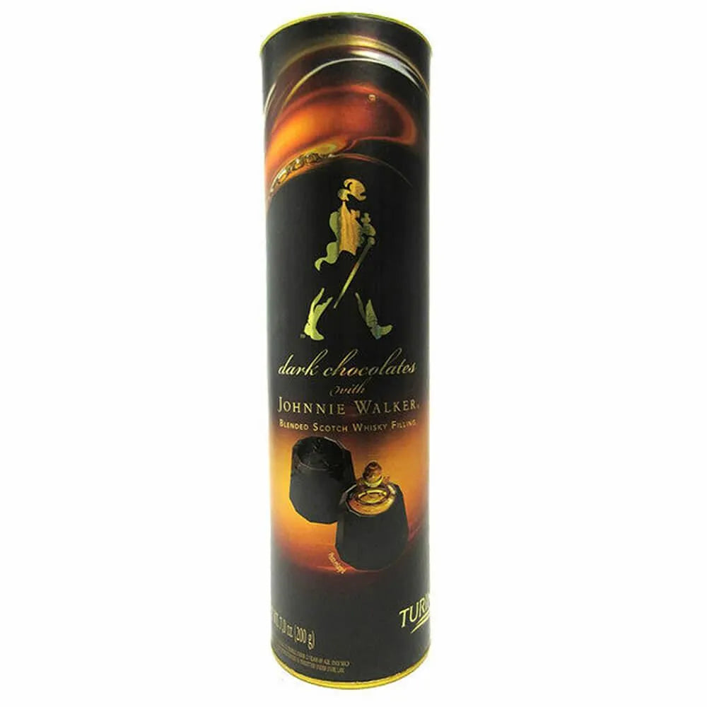 Turin Johnnie Walker Liquor Filled Dark Chocolates Tubes: 12-Piece Case