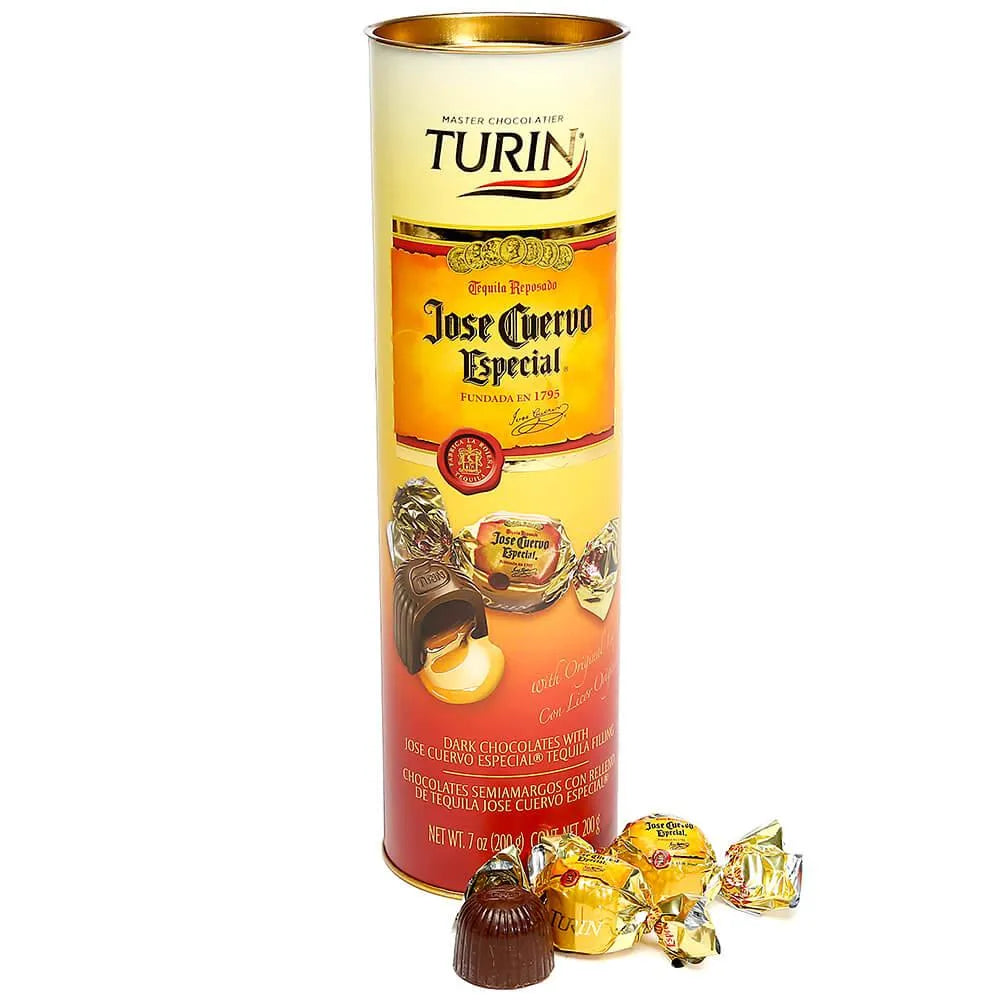 Turin Jose Cuervo Tequila Liquor Filled Chocolates Tubes: 12-Piece Case