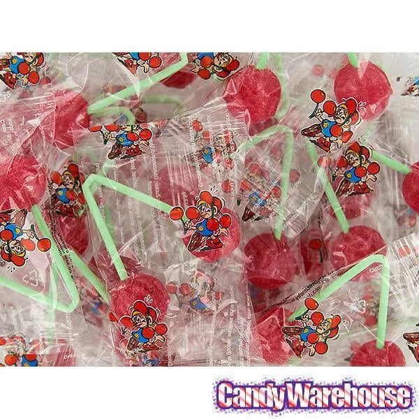 Twin Cherry Lollipops: 48-Piece Tub