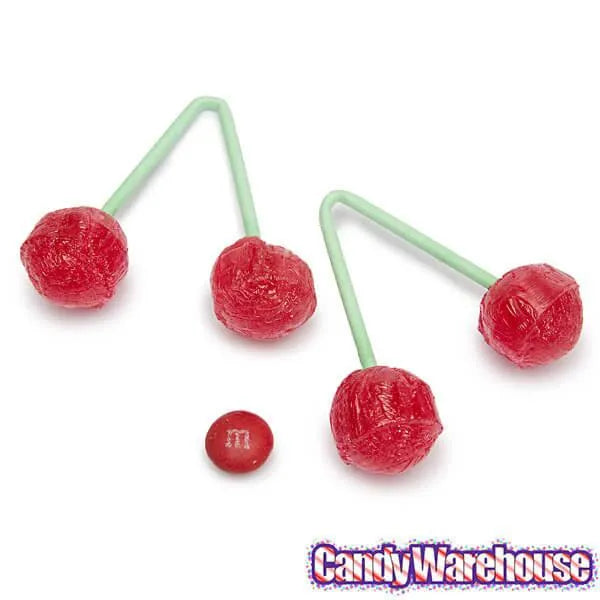 Twin Cherry Lollipops: 48-Piece Tub